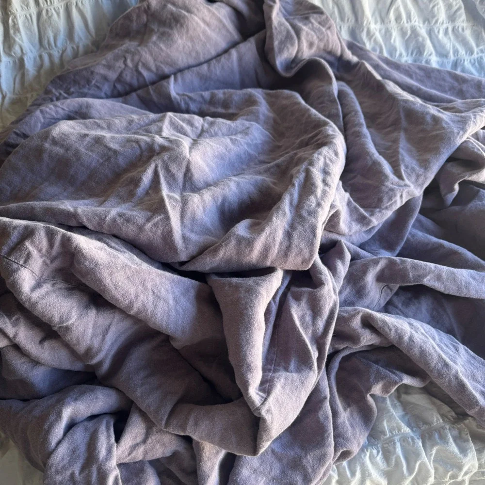 Restoration Hardware Duvet Cover Full/Queen Purple Stonewashed Belgian Linen